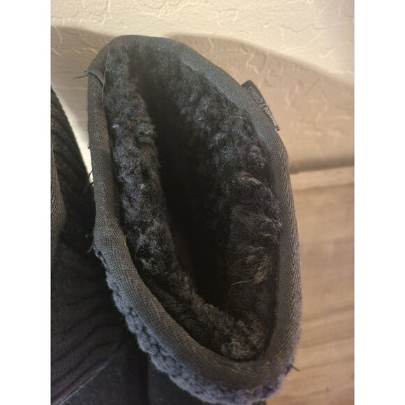 Minnetonka Boots 86520 Womens Size 8 Black Knitted Suede Sherpa Lined Comfy - Picture 3 of 9